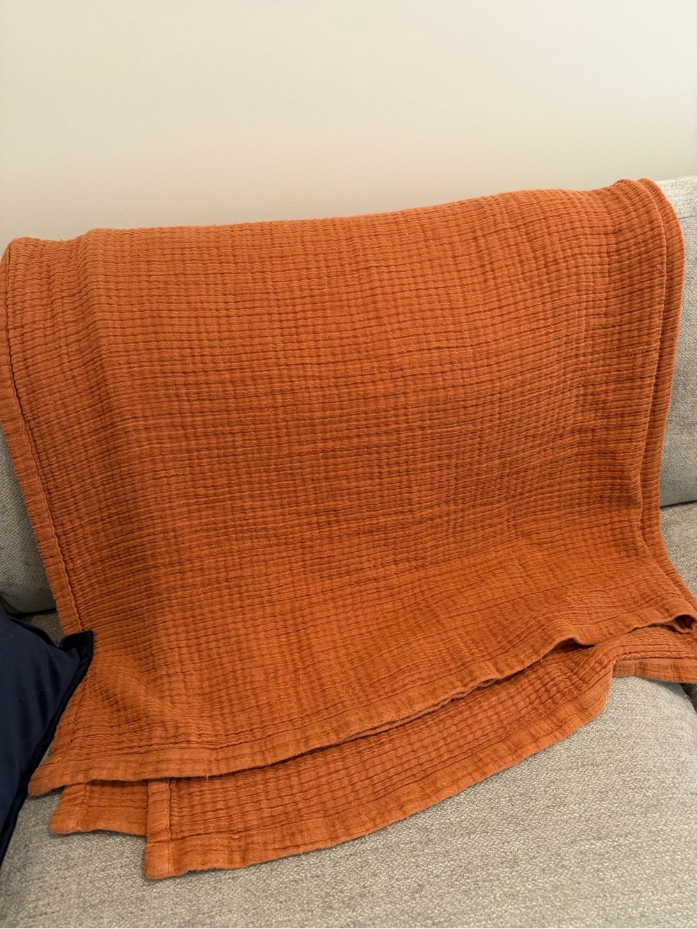 Parachute Oversized Cloud Linen Gauze Throw - Terra Cotta Orange